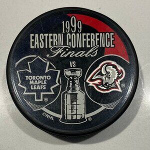 1999 EASTERN CONFERENCE FINALS PUCK - TORONTO MAPLE LEAFS AND BUFFALO SABRES